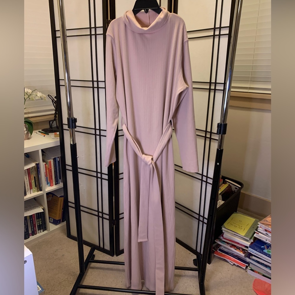 Baby Pink Modest Sweater Dress
